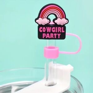 Pink and Black Cowgirl Party Cake Topper